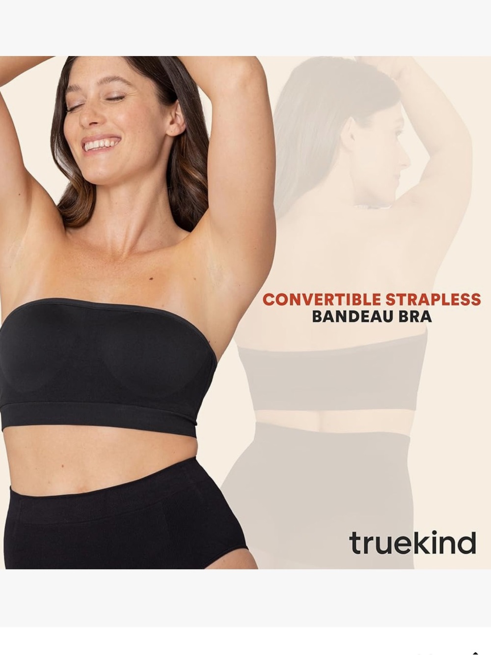 Shapermint truekind Convertible Strapless Bandeau Bra - Black Size: 2XL